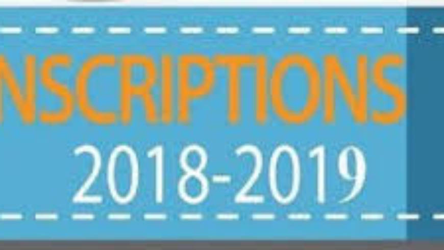 Inscriptions de Septembre 2018-2019